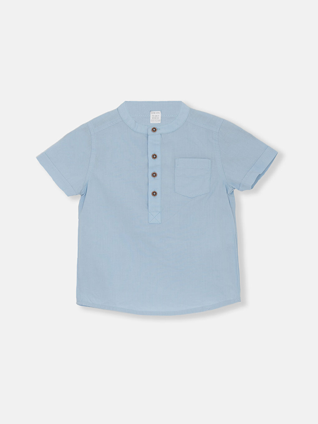 Grandad Collar Short Sleeve Basic Baby Boys' Shirt