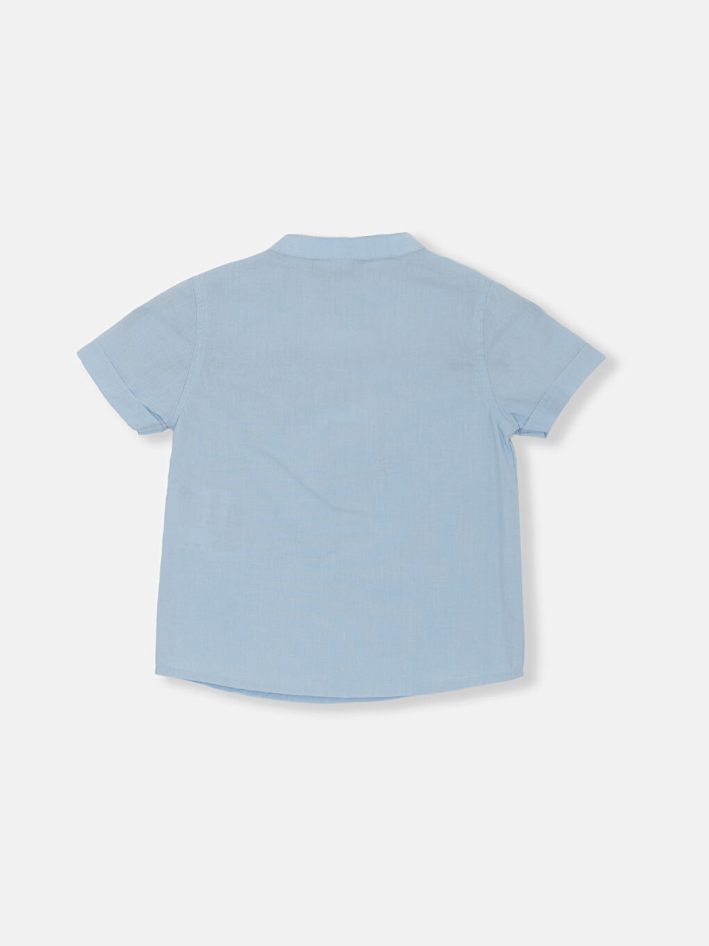 Grandad Collar Short Sleeve Basic Baby Boys' Shirt-1