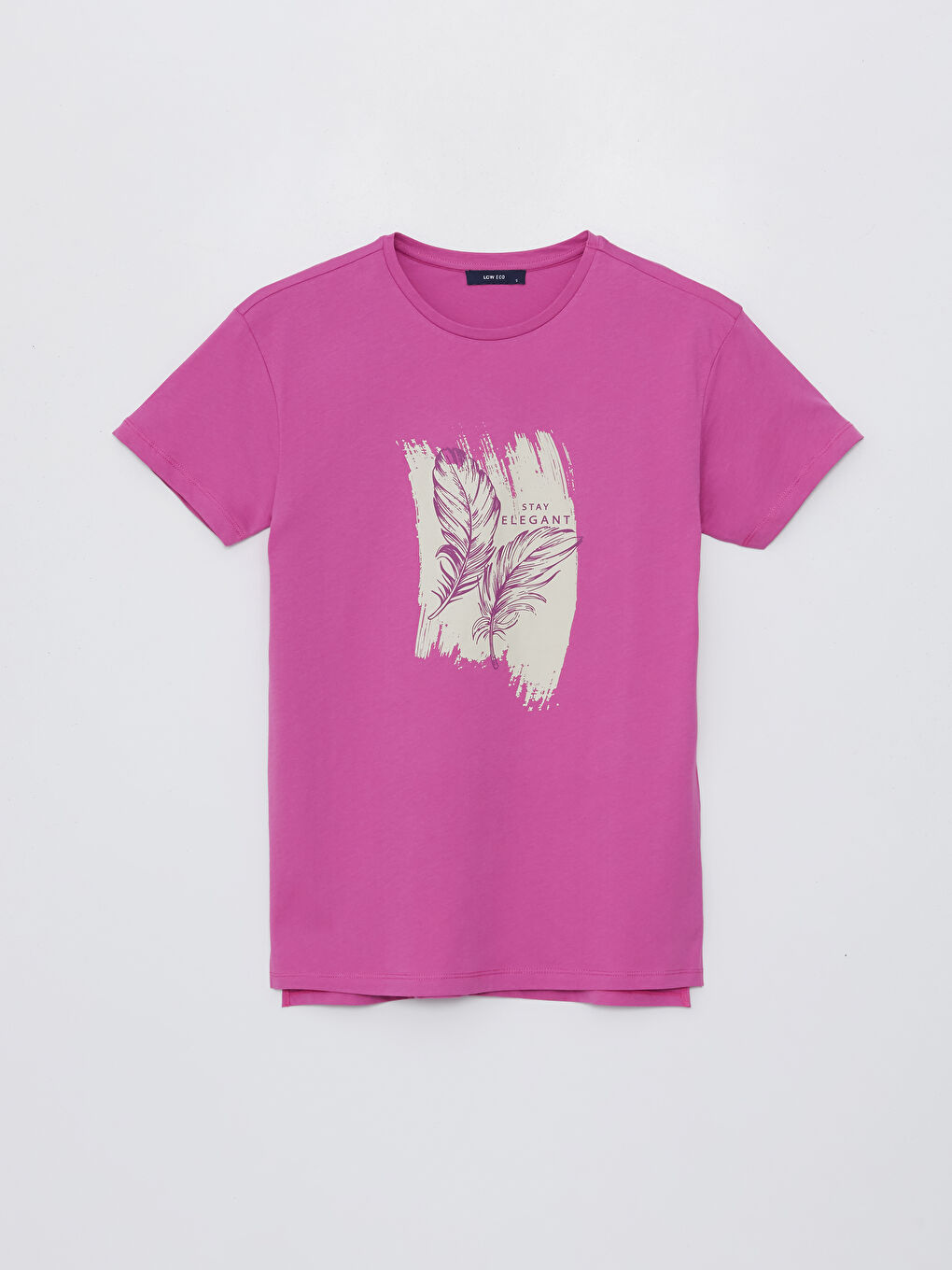 T-shirt à manches courtes imprimé à col rond pour femmes-5