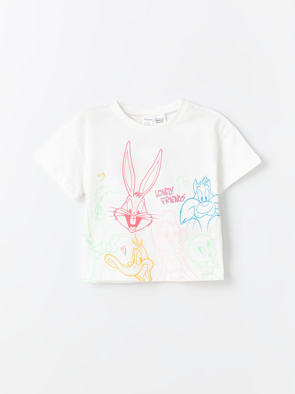 Crew Neck Bugs Bunny Printed Baby Girl T-Shirt and Shorts Set of 2 -S4H468Z1-R9J
