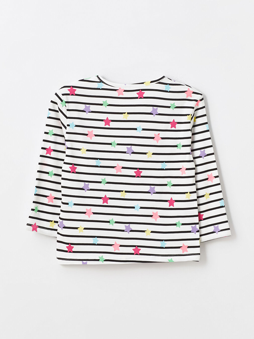 Pembe Bisiklet Yaka Uzun Kollu Kız Bebek Tişört 2'li-6