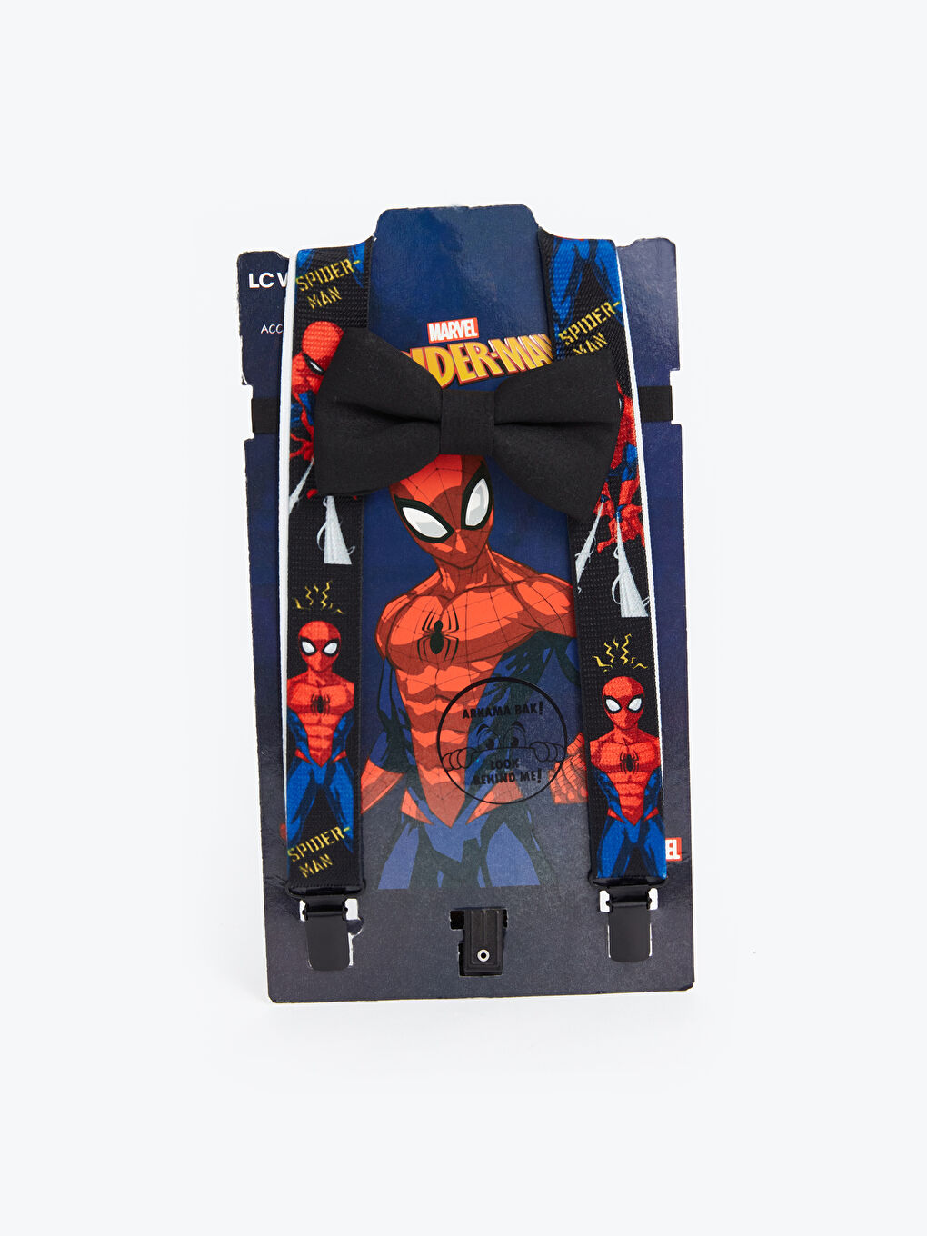 LCW ACCESSORIES Kırmızı Baskılı Spiderman Baskılı Erkek Çocuk Pantolon Askısı ve Papyon