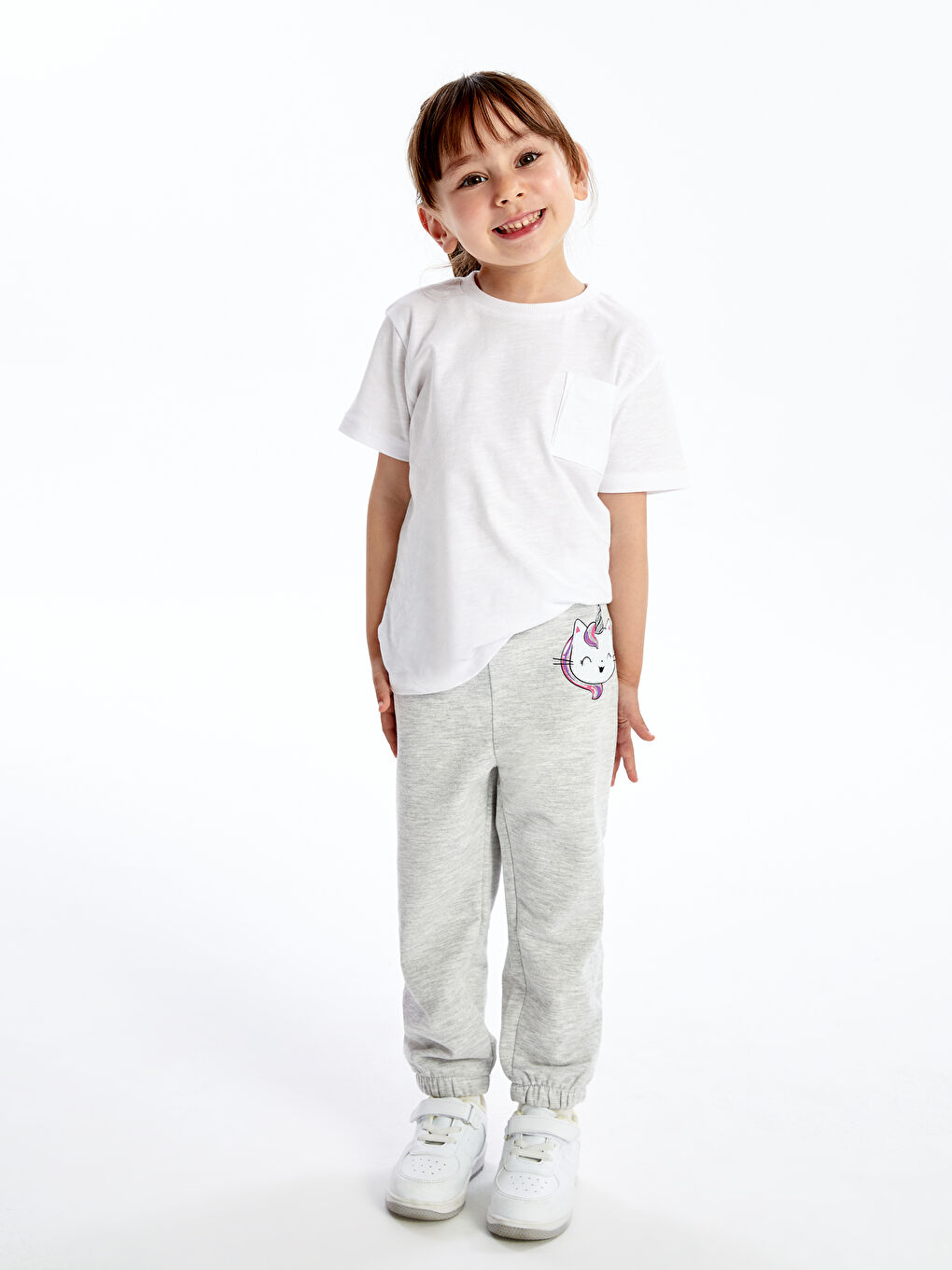 Elastic Waist Printed Baby Girl Sweatpants -S4H537Z1-CT3