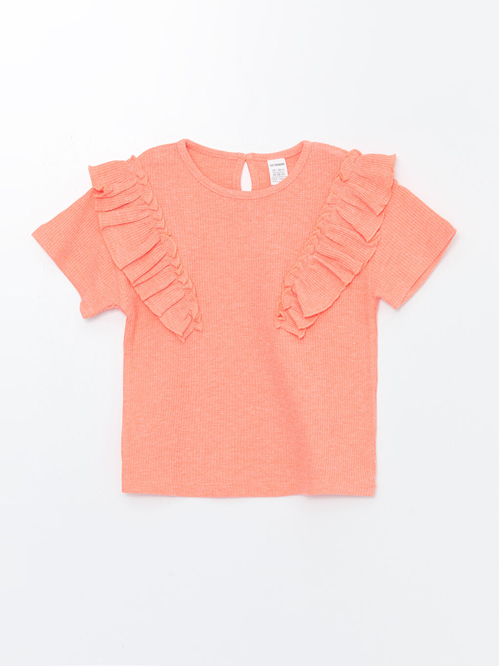 Turuncu Bisiklet Yaka Basic Kız Çocuk Tişört