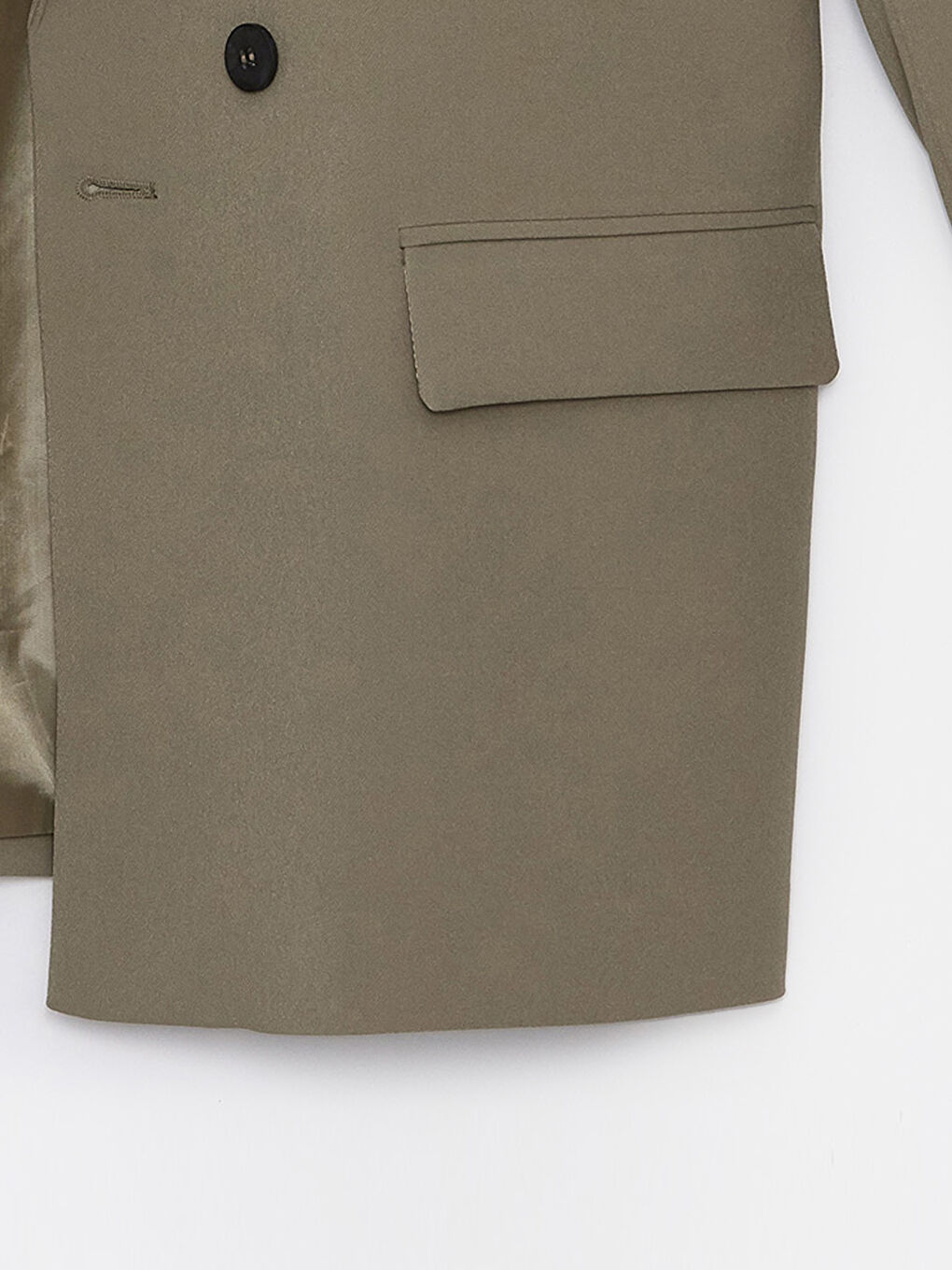 LCW Modest Haki Düz Uzun Kollu Kadın Blazer Ceket - 7