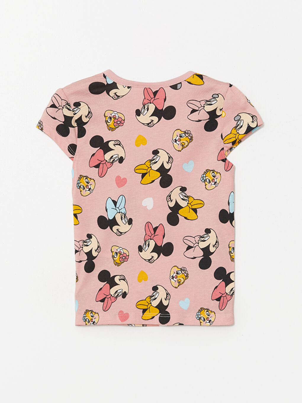 LCW baby Mat Pembe Baskılı Bisiklet Yaka Kısa Kollu Minnie Mouse Baskılı Kız Bebek Pijama Takımı - 5