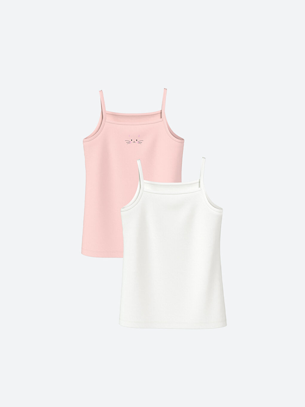 Square Collar Girls' Vest 2 Pack