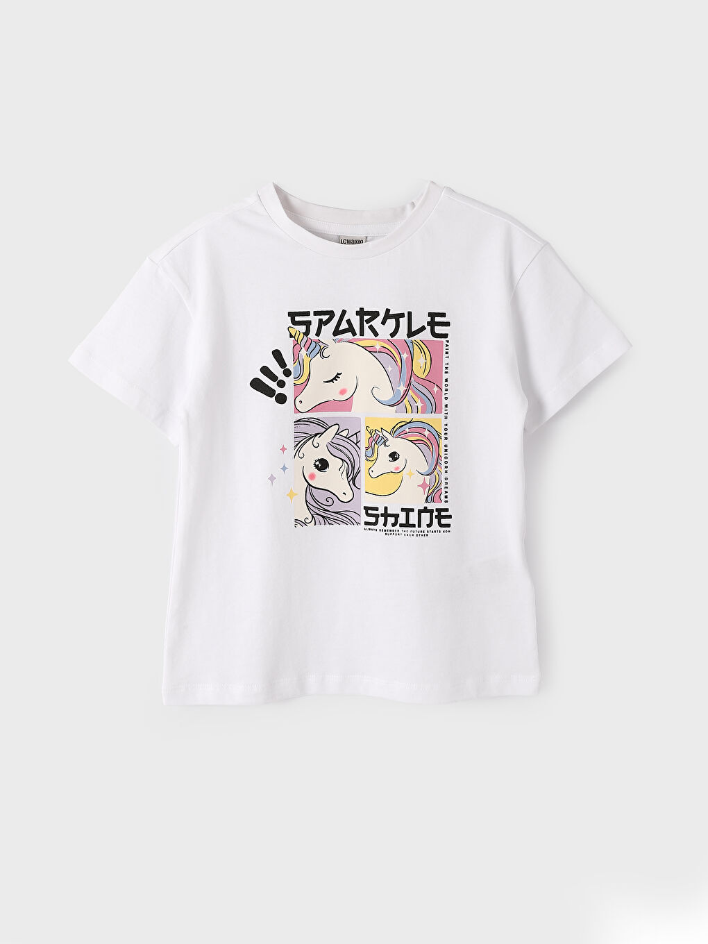 Crew Neck Printed Short Sleeve Girls' T-Shirt and Leggings Set -S4H658Z4-Q6K