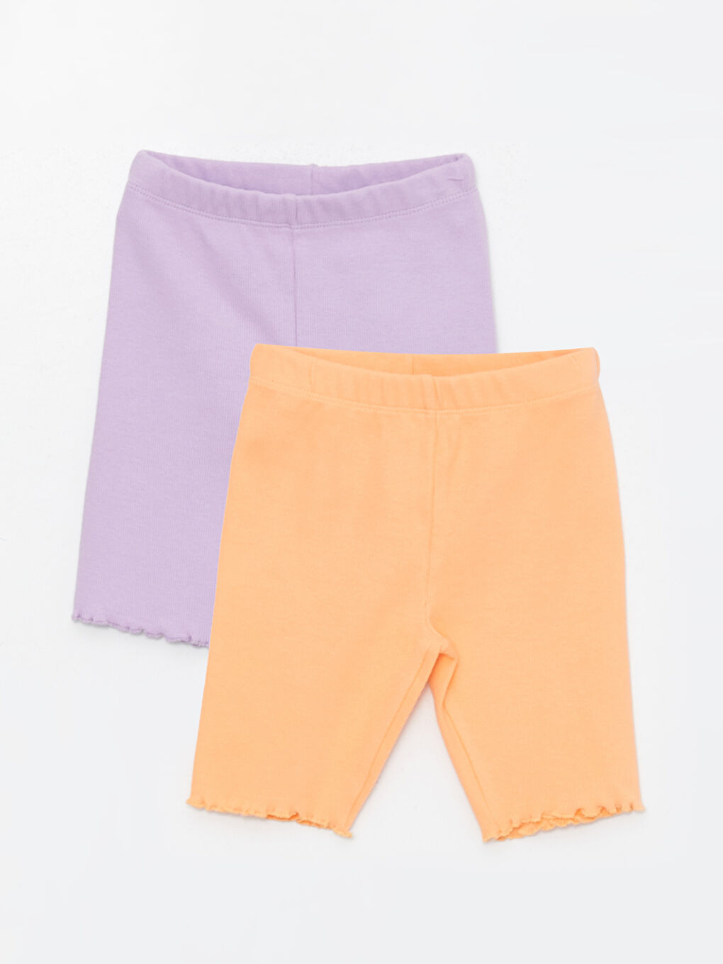 LCW Kids Lila Beli Lastikli Kız Bebek Kısa Tayt 2'li