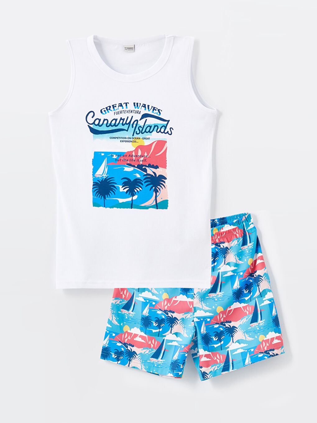 Crew Neck Boy Athlete and Marine Shorts -S4H680Z4-LQQ
