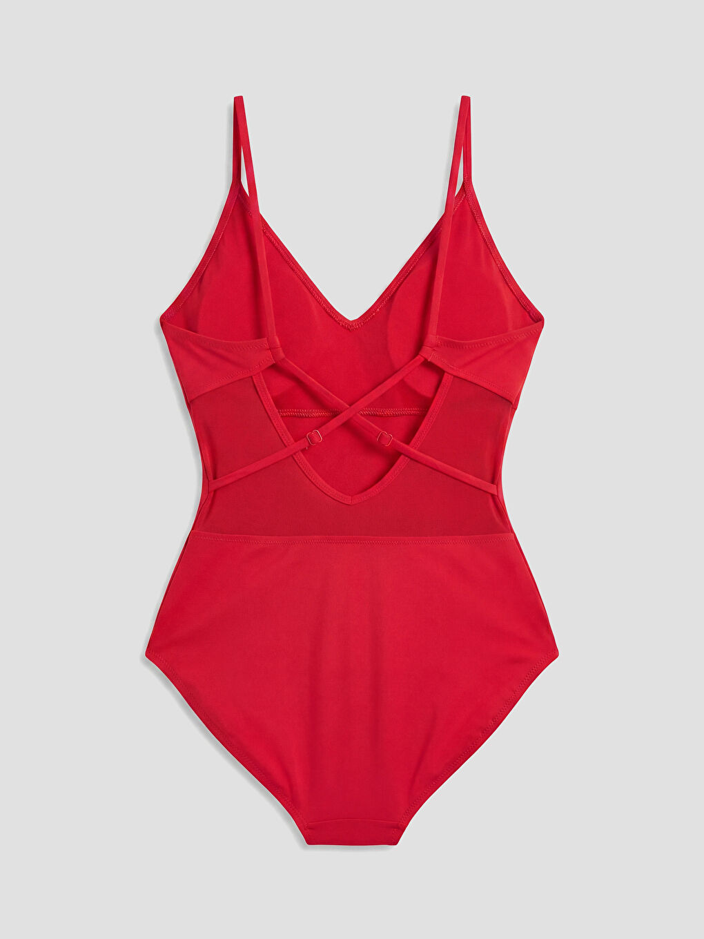 Kırmızı Hamile Düz Çıkarılabilir Pedli Mayo-1