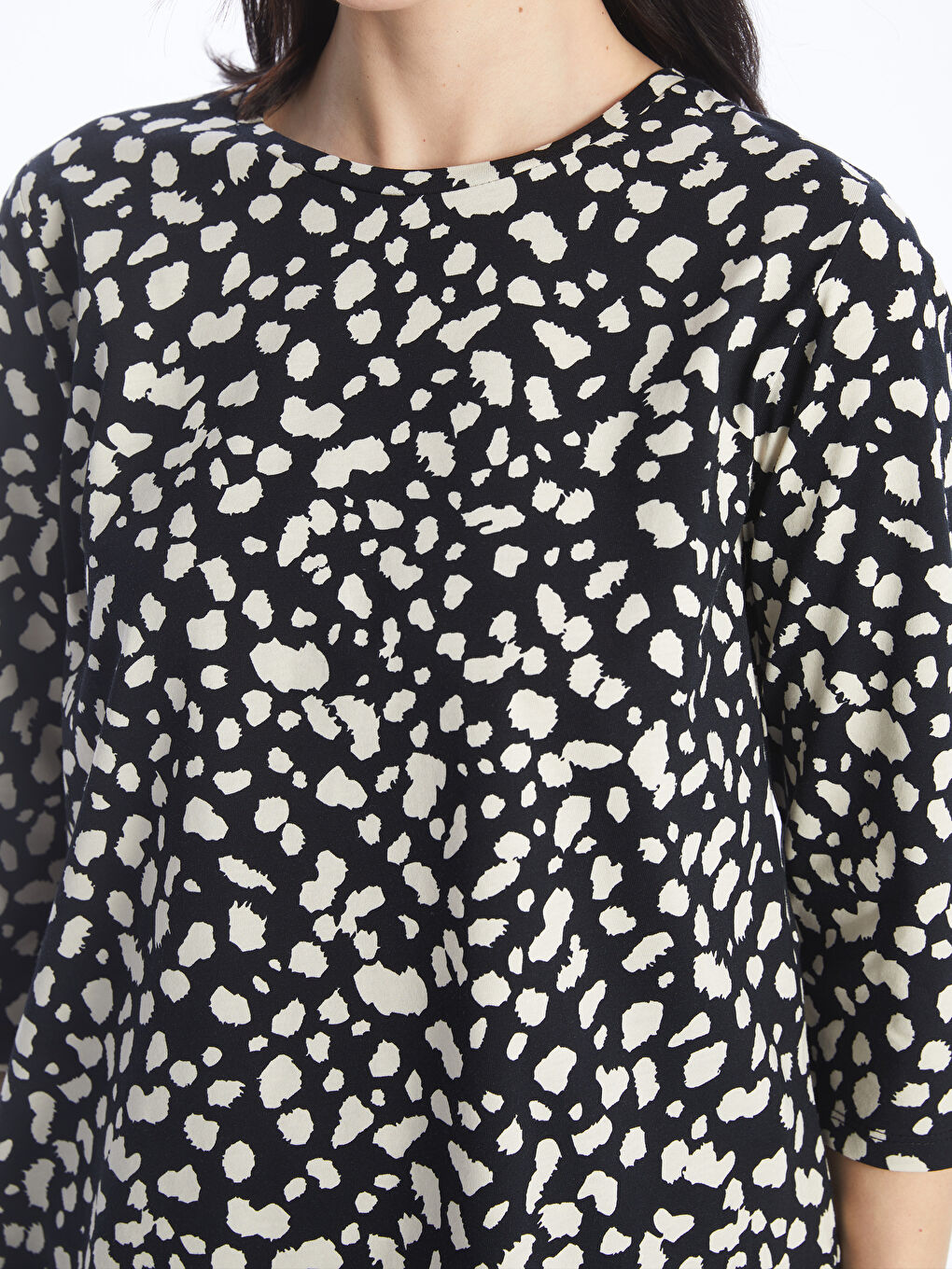 Crew Neck Patterned Women's Blouse -S4H734Z8-LQJ