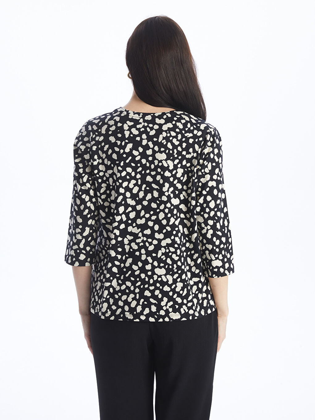 Crew Neck Patterned Women's Blouse -S4H734Z8-LQJ