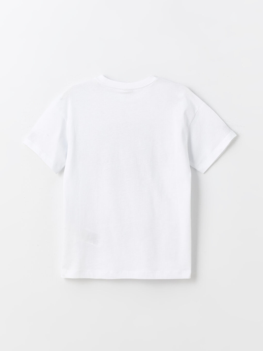 Beyaz Rahat Kalıp Bisiklet Yaka Erkek Çocuk Tişört-1