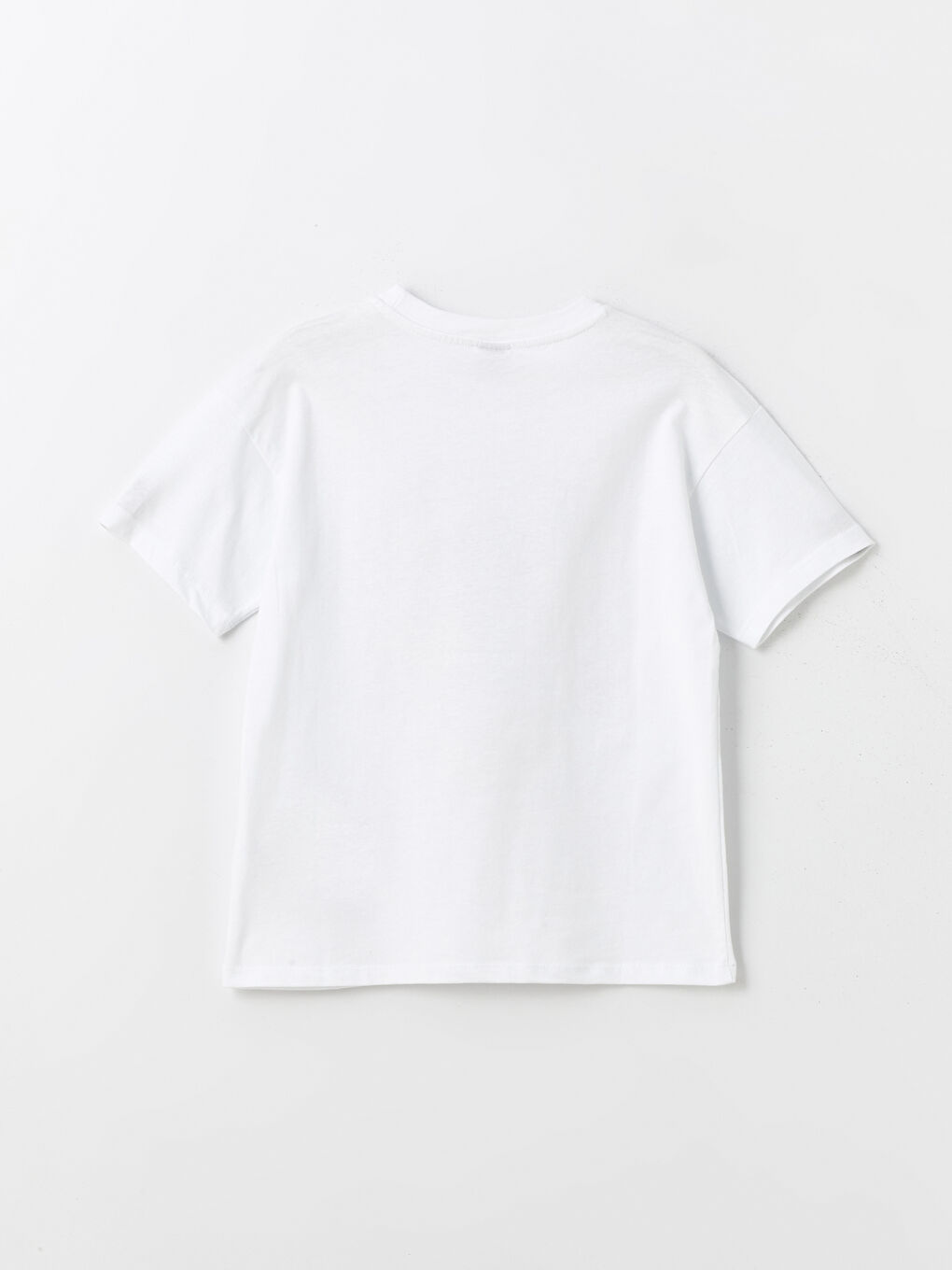 Beyaz Rahat Kalıp Bisiklet Yaka Erkek Çocuk Tişört-2