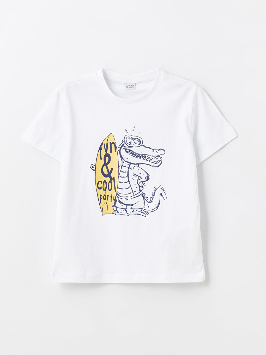 Crew Neck Printed Short Sleeve Boys' T-Shirt