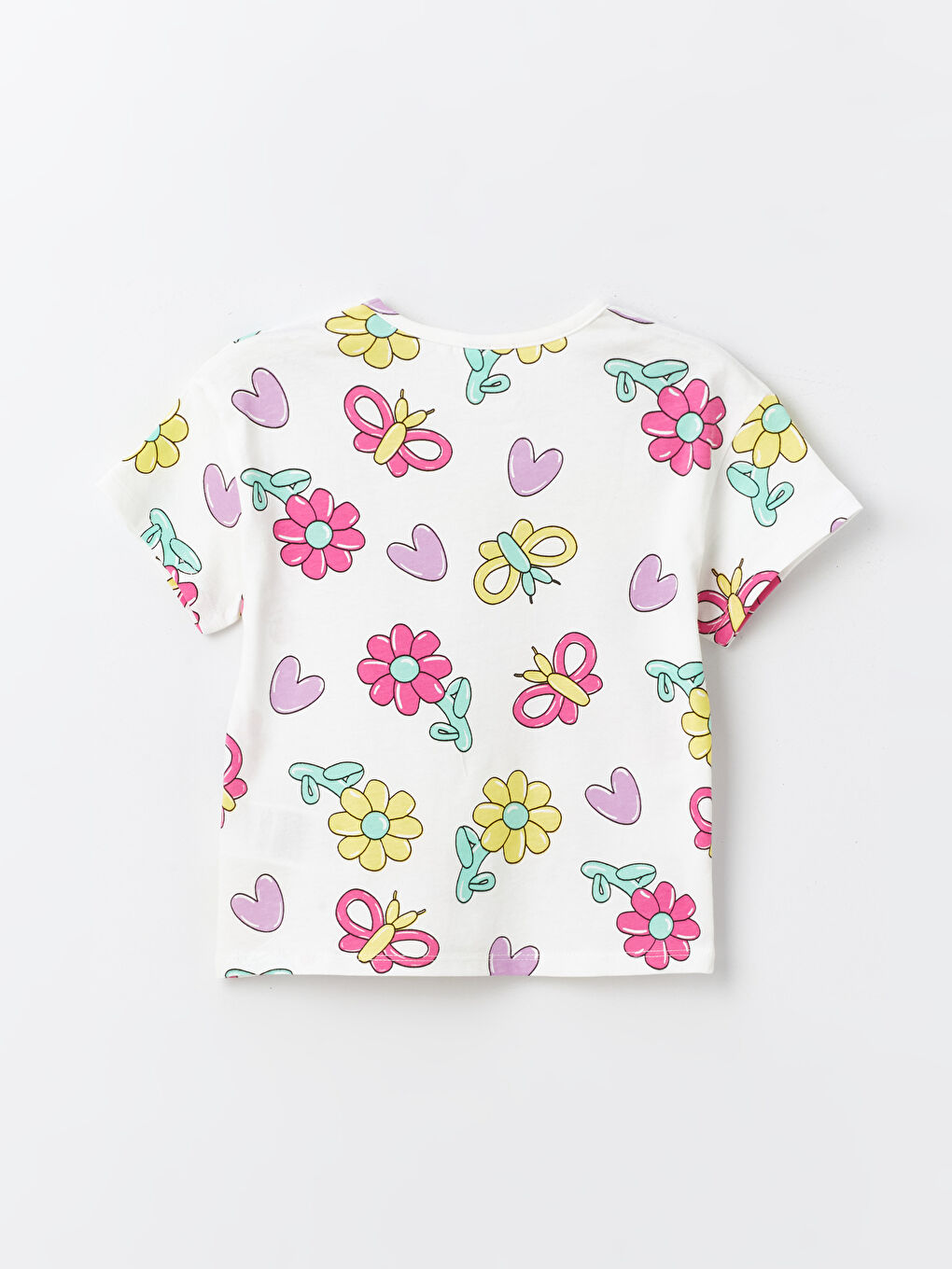 Siyah Bisiklet Yaka Baskılı Kız Bebek Tişört 3'lü-4