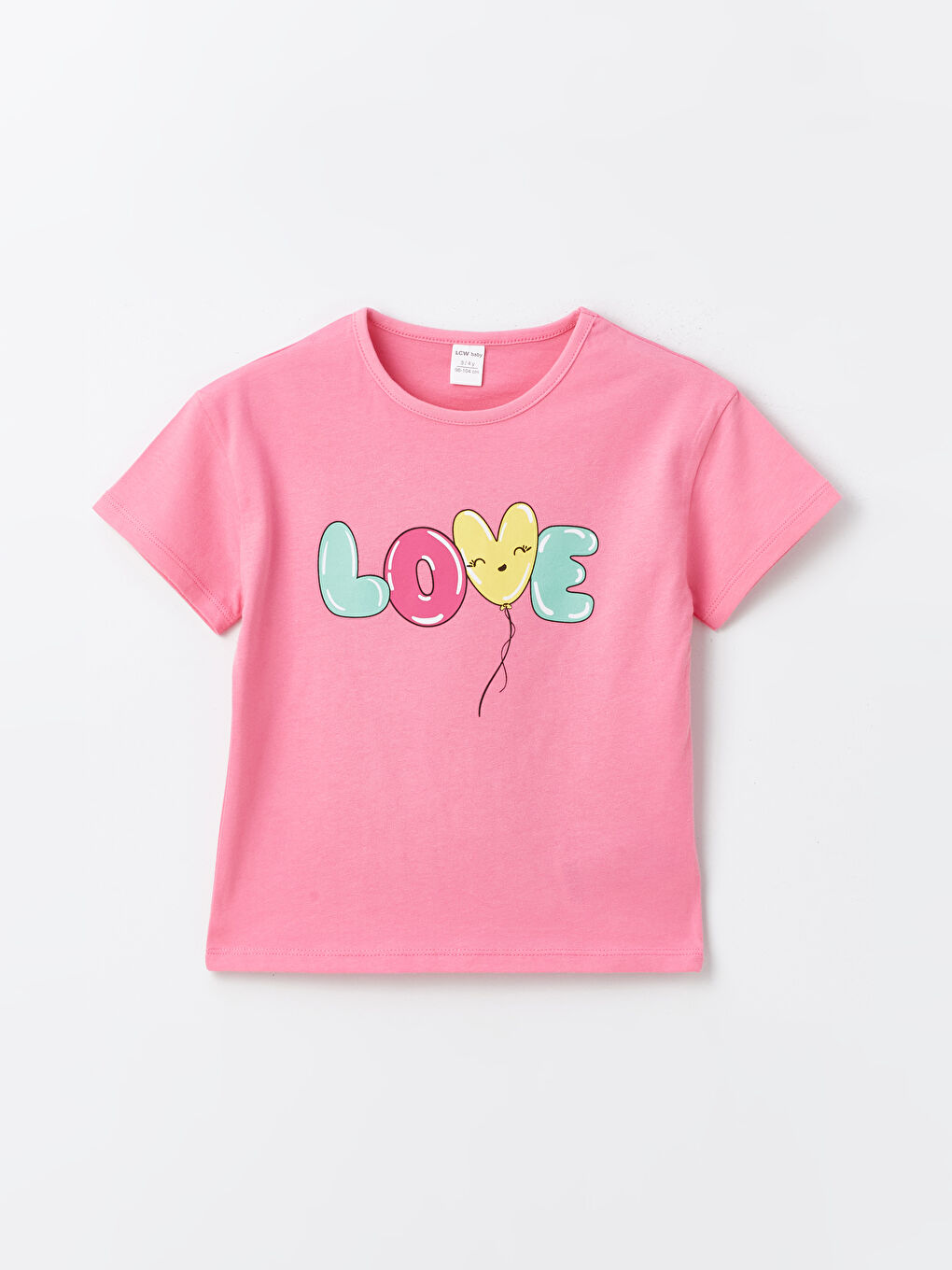 Siyah Bisiklet Yaka Baskılı Kız Bebek Tişört 3'lü-5