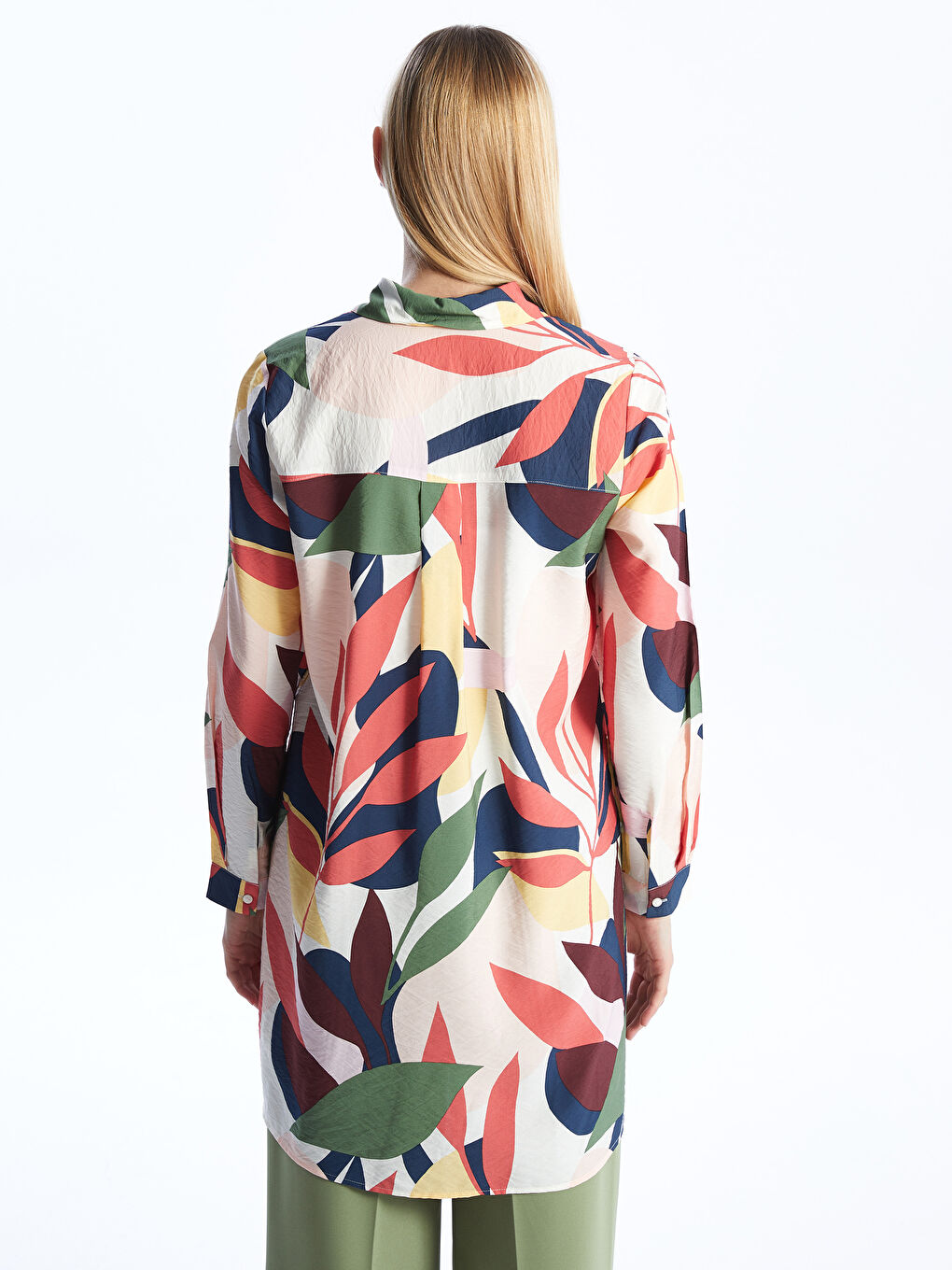 Patterned Women's Shirt Tunic -S4H921Z8-LR8