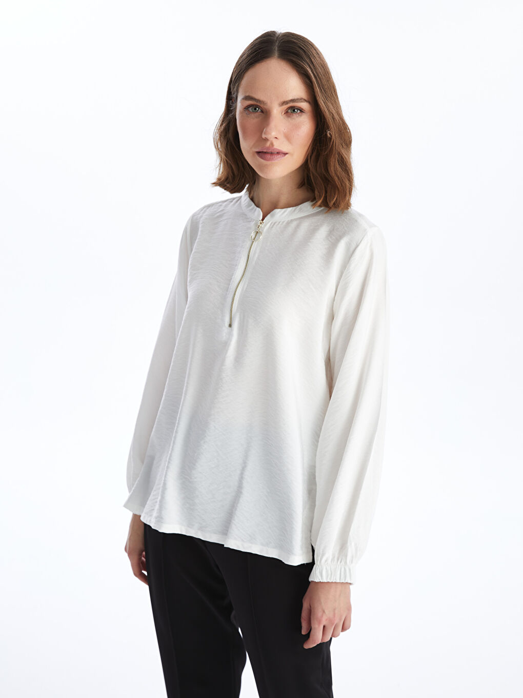Crew Neck Regular Long Sleeve Women's Blouse -S4H978Z8-EEW
