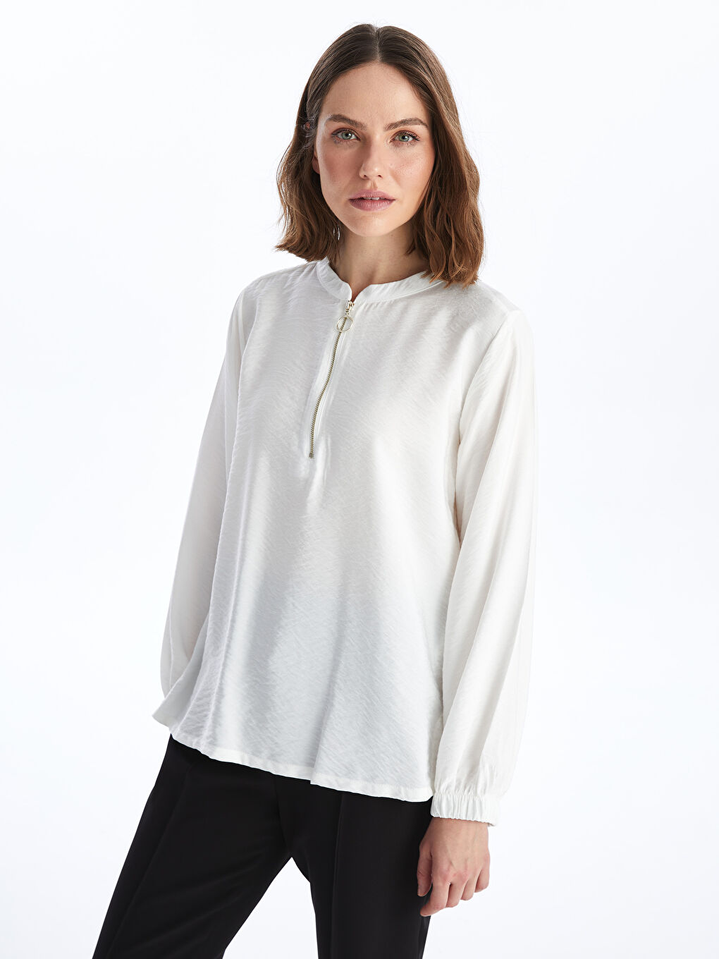 Crew Neck Regular Long Sleeve Women's Blouse -S4H978Z8-EEW