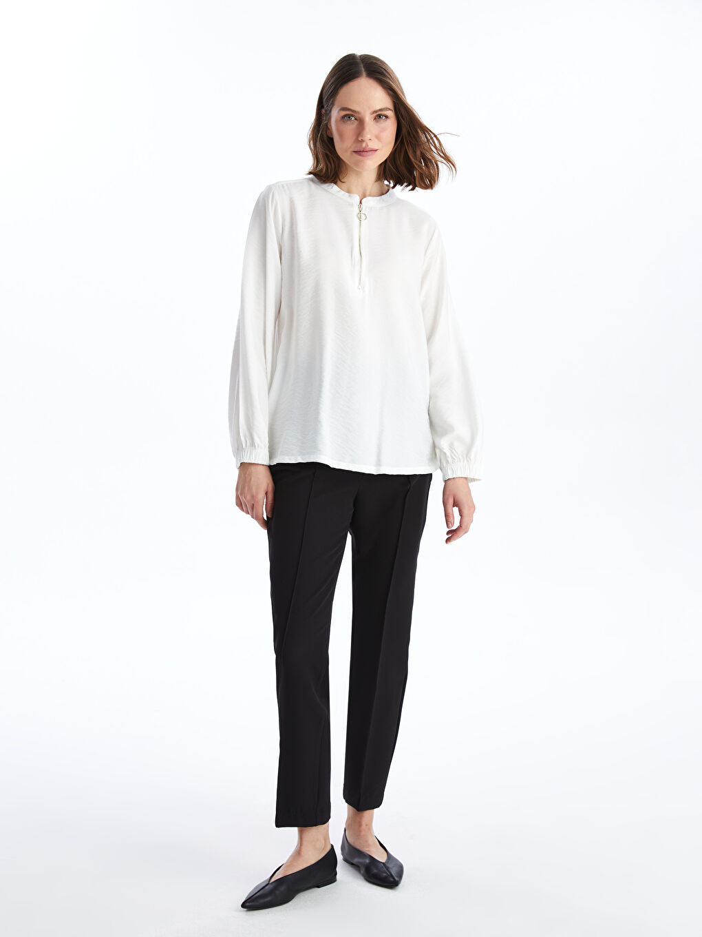 Crew Neck Regular Long Sleeve Women's Blouse -S4H978Z8-EEW