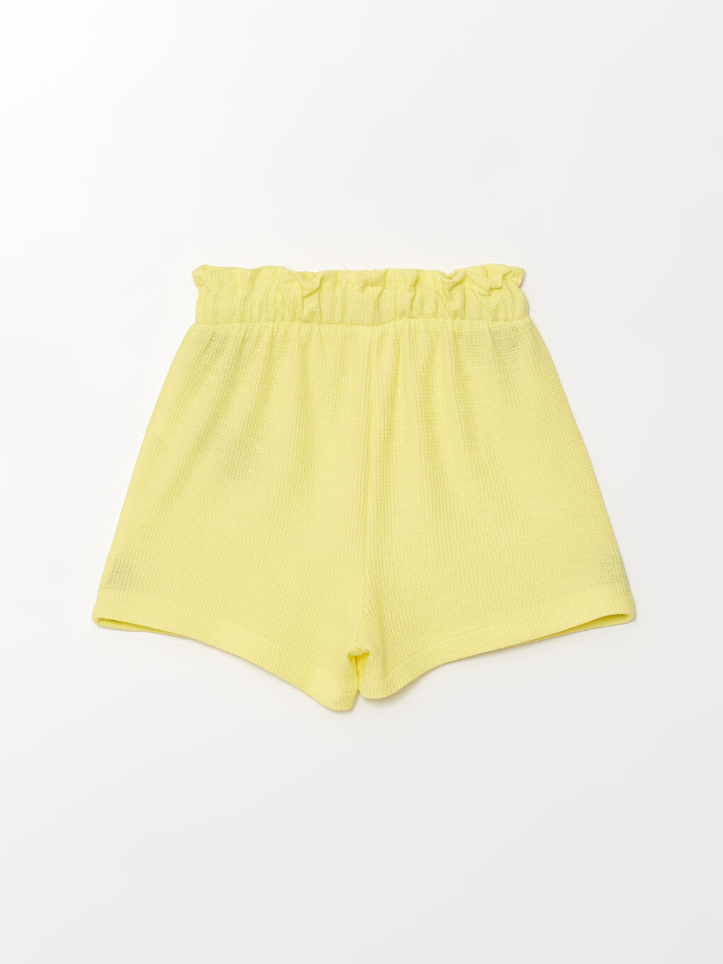 Sarı Beli Lastikli Basic Kız Çocuk Şort