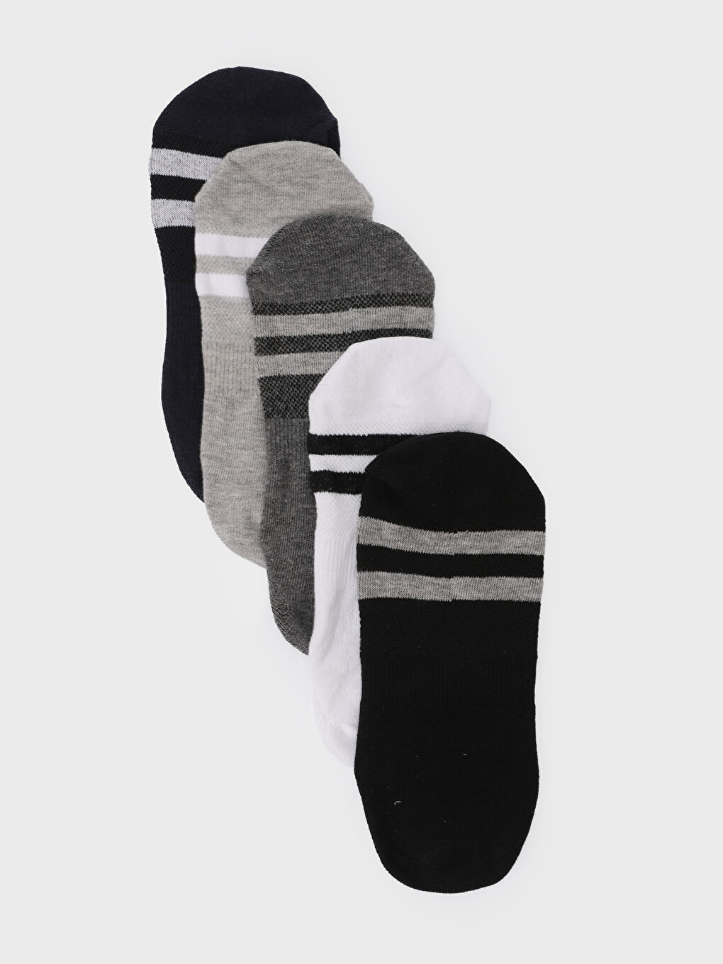 Striped Men's Invisible Socks 5 Pack