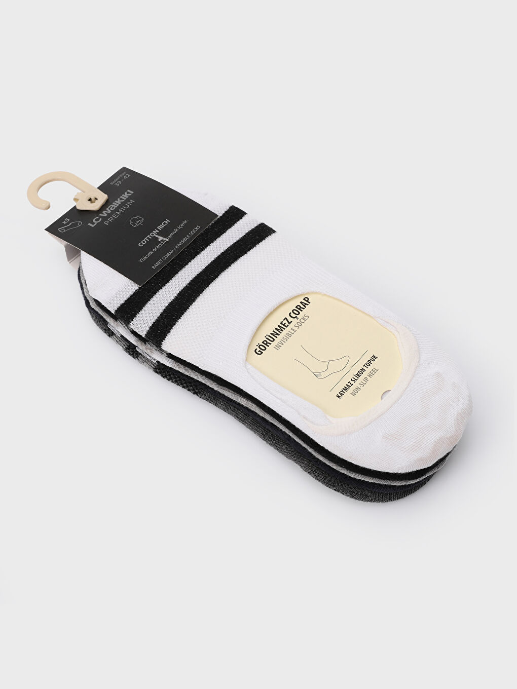 Striped Men's Invisible Socks 5 Pack-1