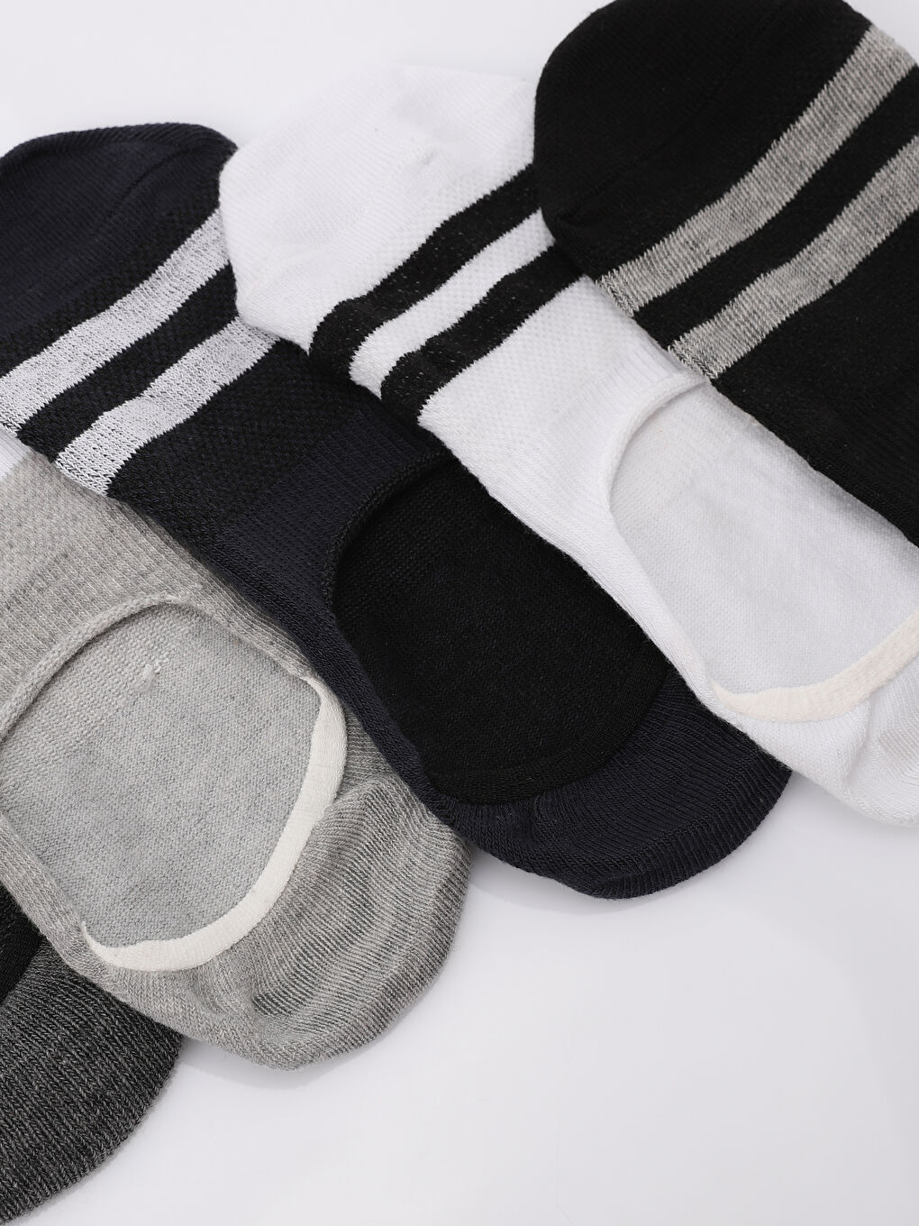 Striped Men's Invisible Socks 5 Pack-3