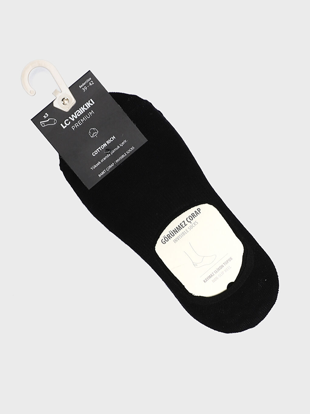 Plain Men's Invisible Socks 3-pack-1