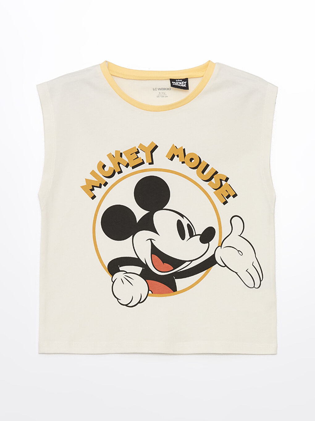Bej Mickey Mouse Baskılı Erkek Çocuk Atlet