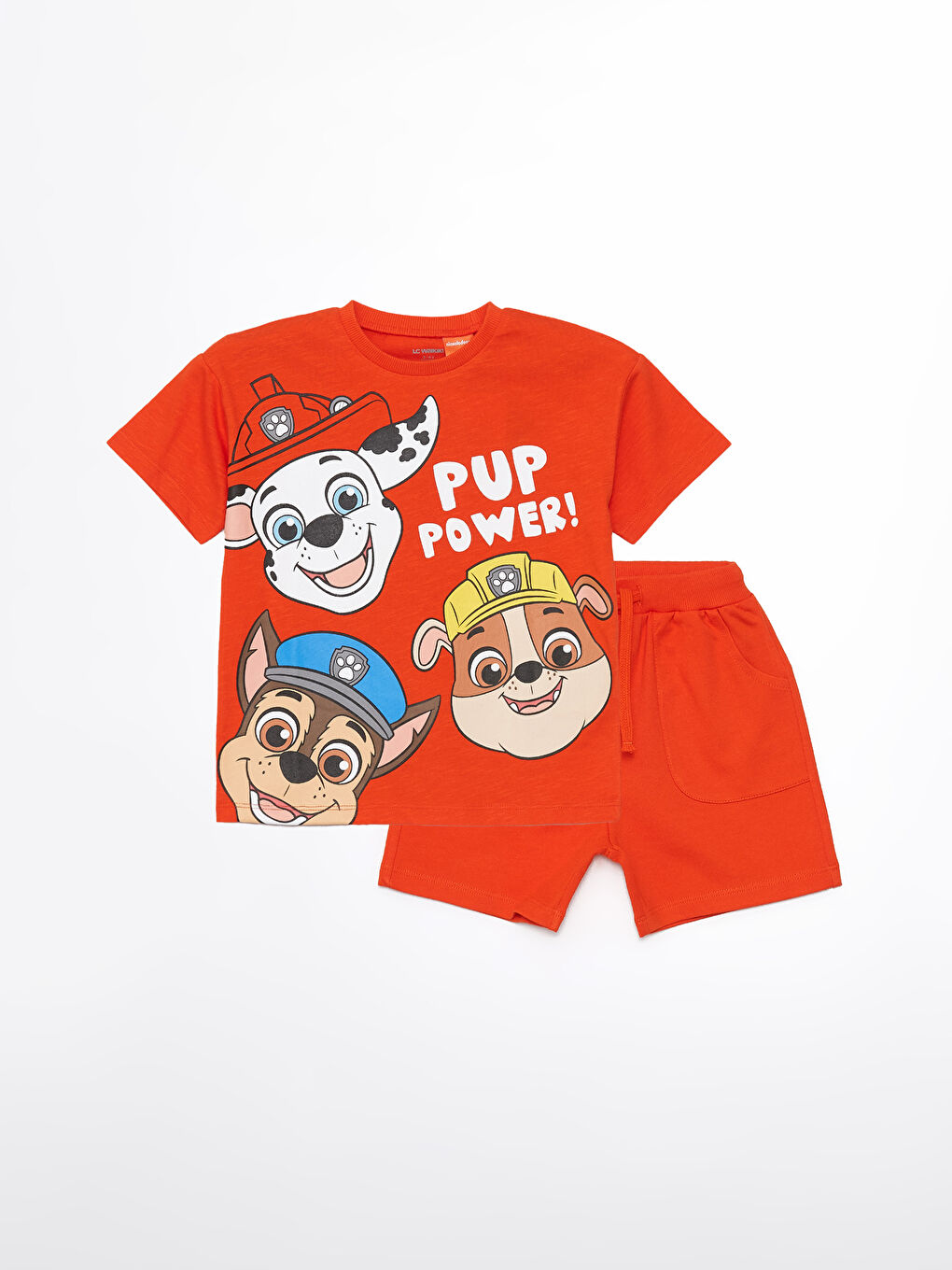 Crew Neck Paw Patrol Printed Baby Boy T-Shirt and Shorts Set of 2 -S4HB27Z1-GRM