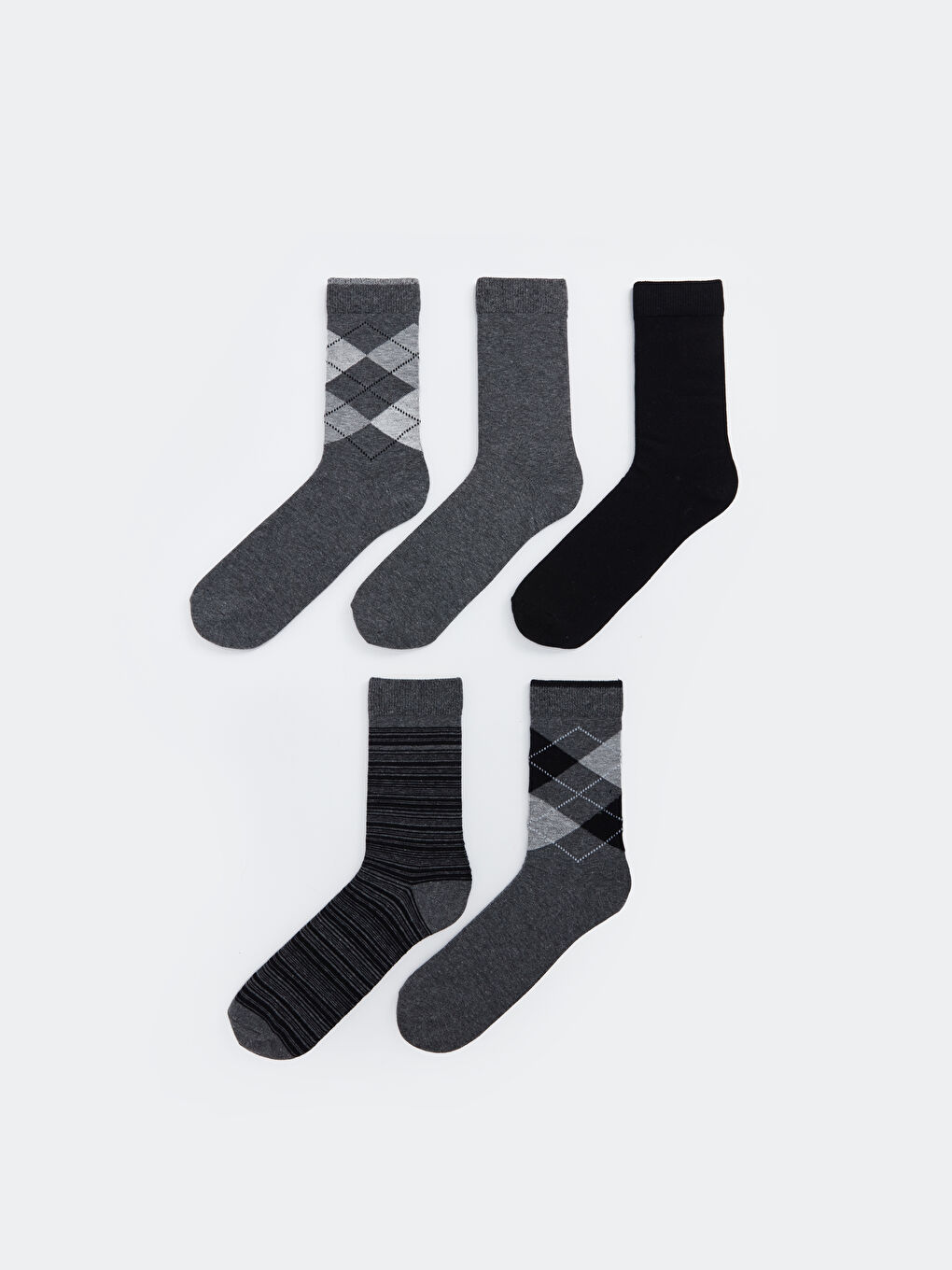 Patterned Men's Ankle Socks 5 Pack