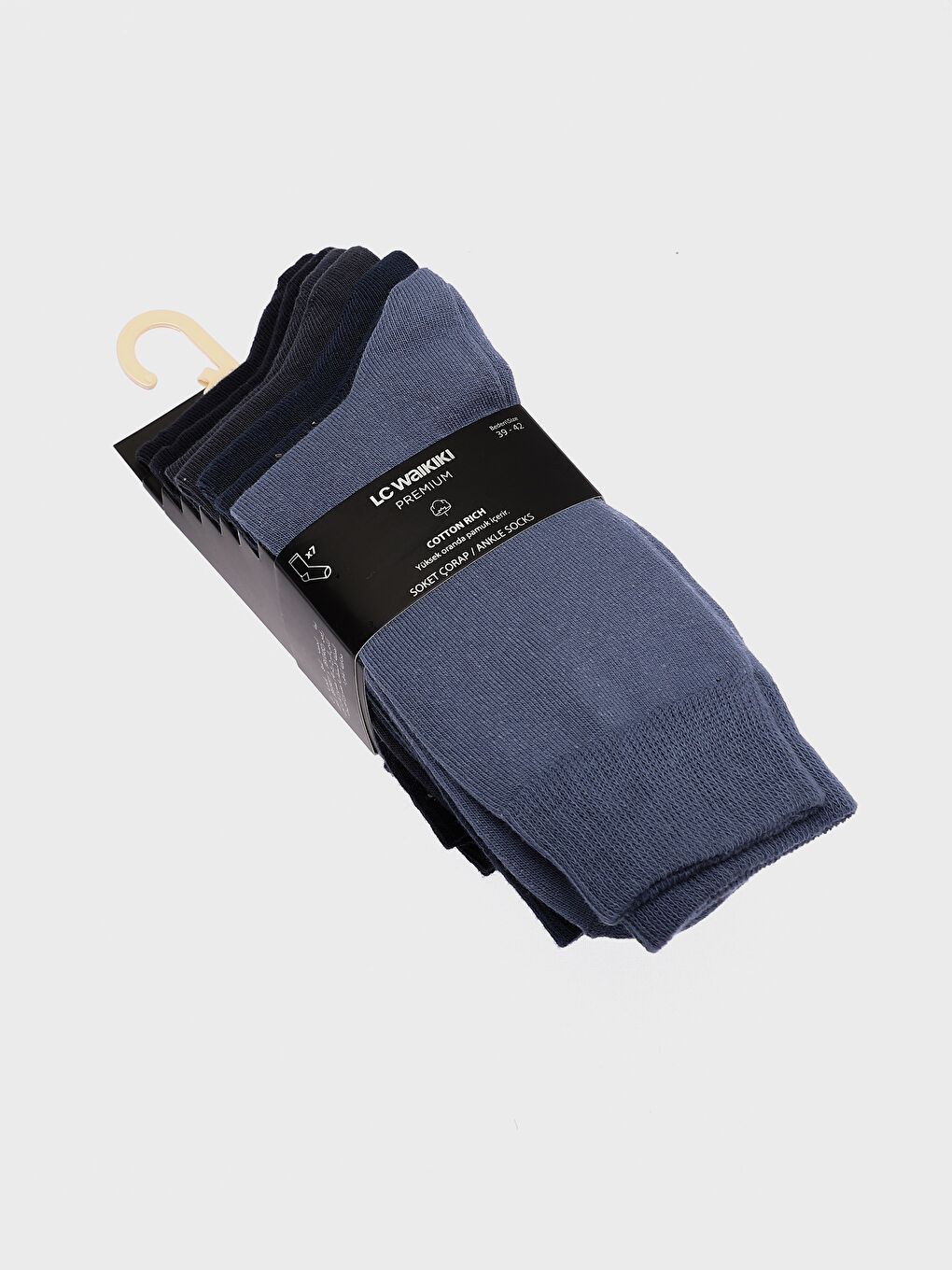 Plain Men's Ankle Socks 7 Pack