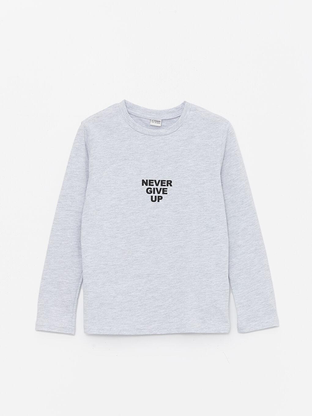 Gri Bisiklet Yaka Tok Kumaş Erkek Çocuk Tişört-3