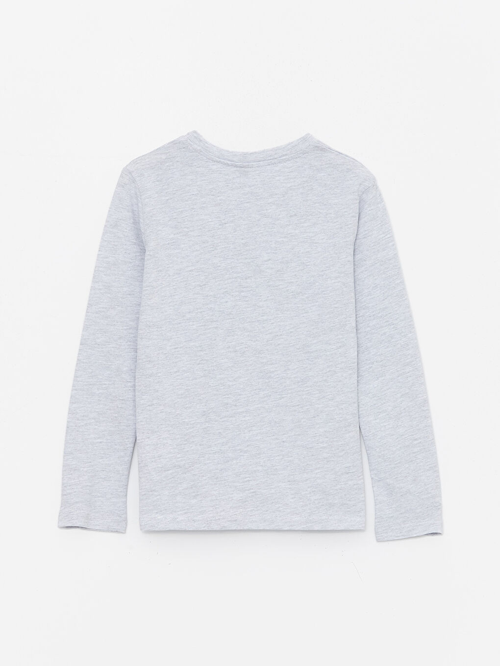 Gri Bisiklet Yaka Tok Kumaş Erkek Çocuk Tişört-4