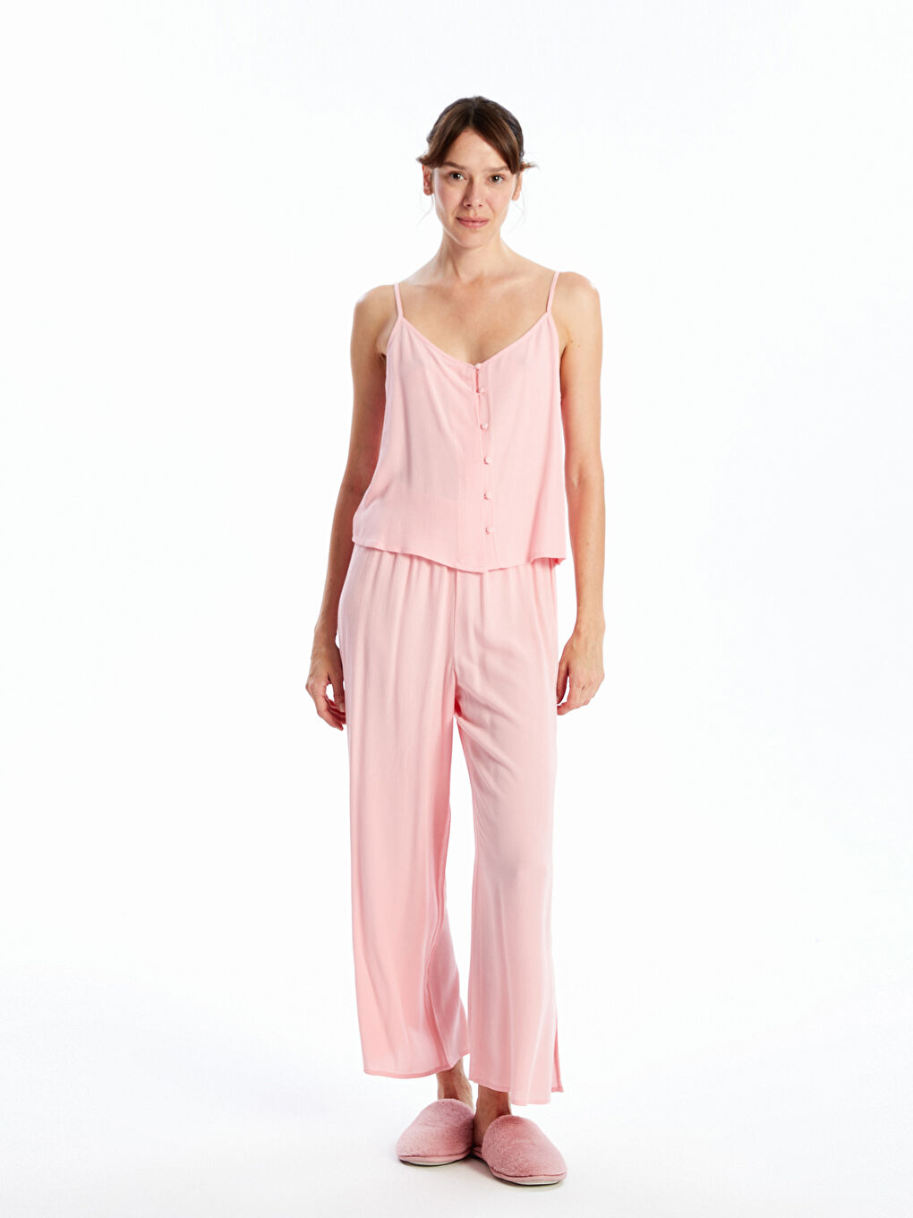 V-Neck Strap Women's Pajamas Set -S4HD26Z8-FNA