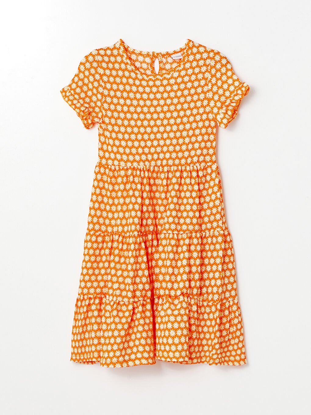 فستان للبنات بياقة دائرية مُزهر