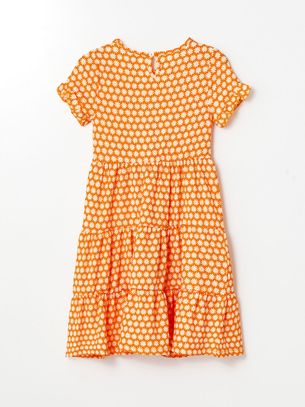 فستان للبنات بياقة دائرية مُزهر-1