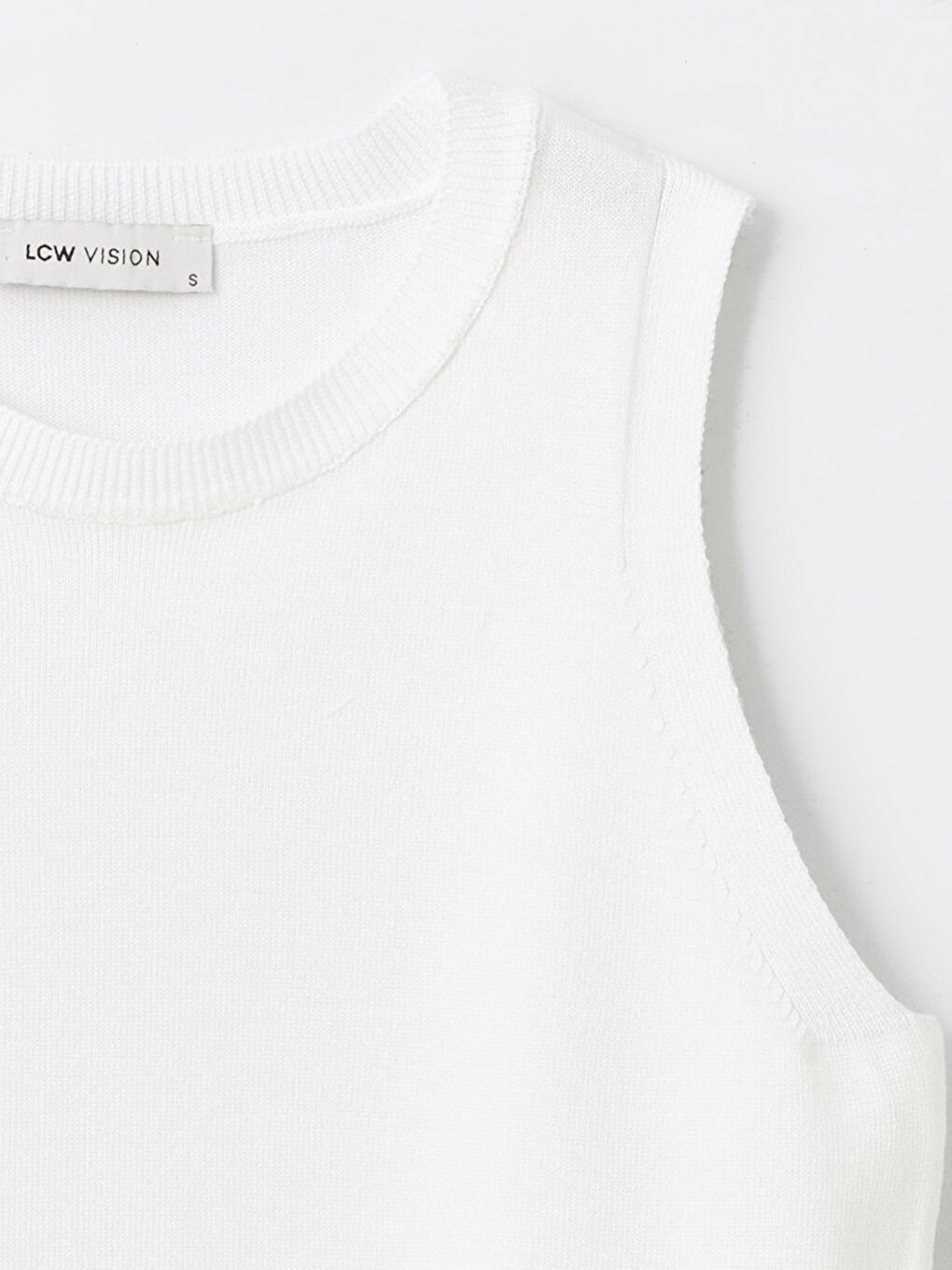 Women's Crew Neck Plain Knitwear Tank Top -S4HE25Z8-R9J