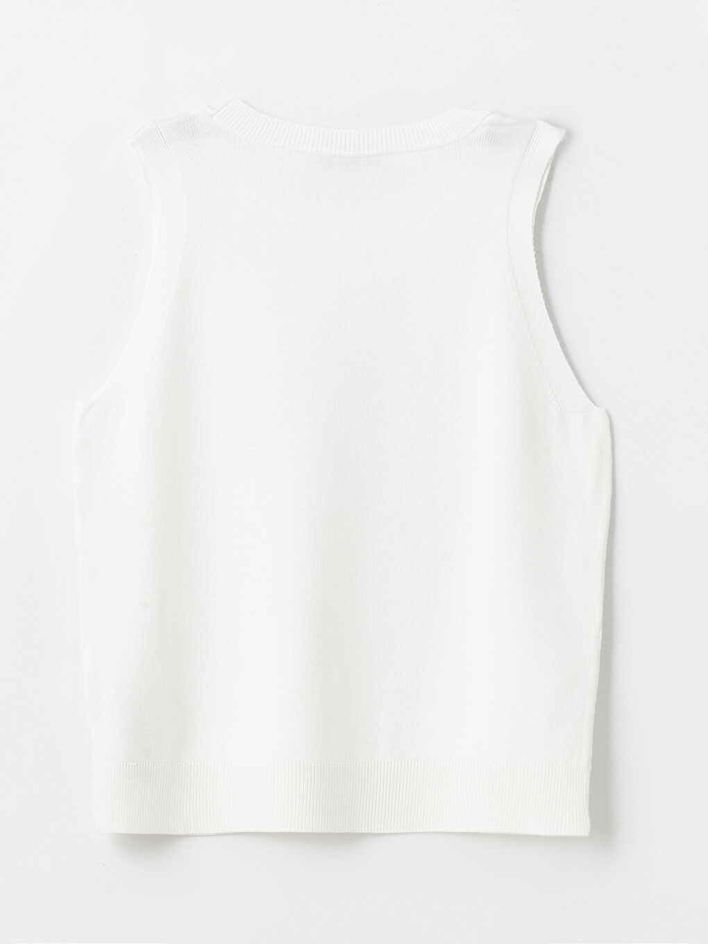 Women's Crew Neck Plain Knitwear Tank Top -S4HE25Z8-R9J