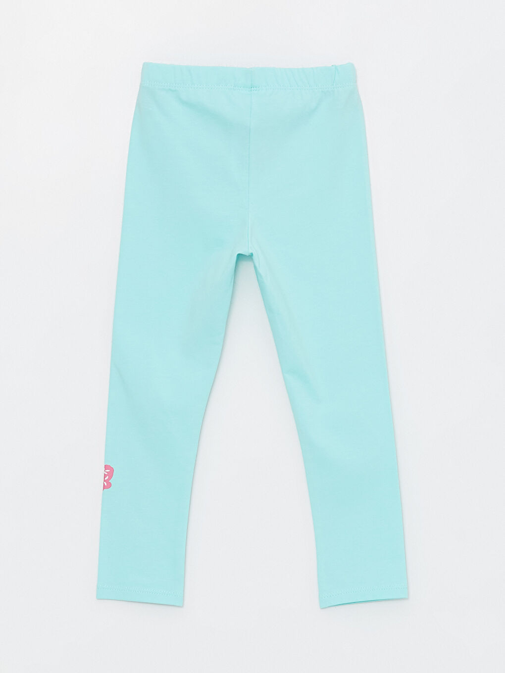 Turkuaz Beli Lastikli Baskılı Kız Bebek Tayt-1