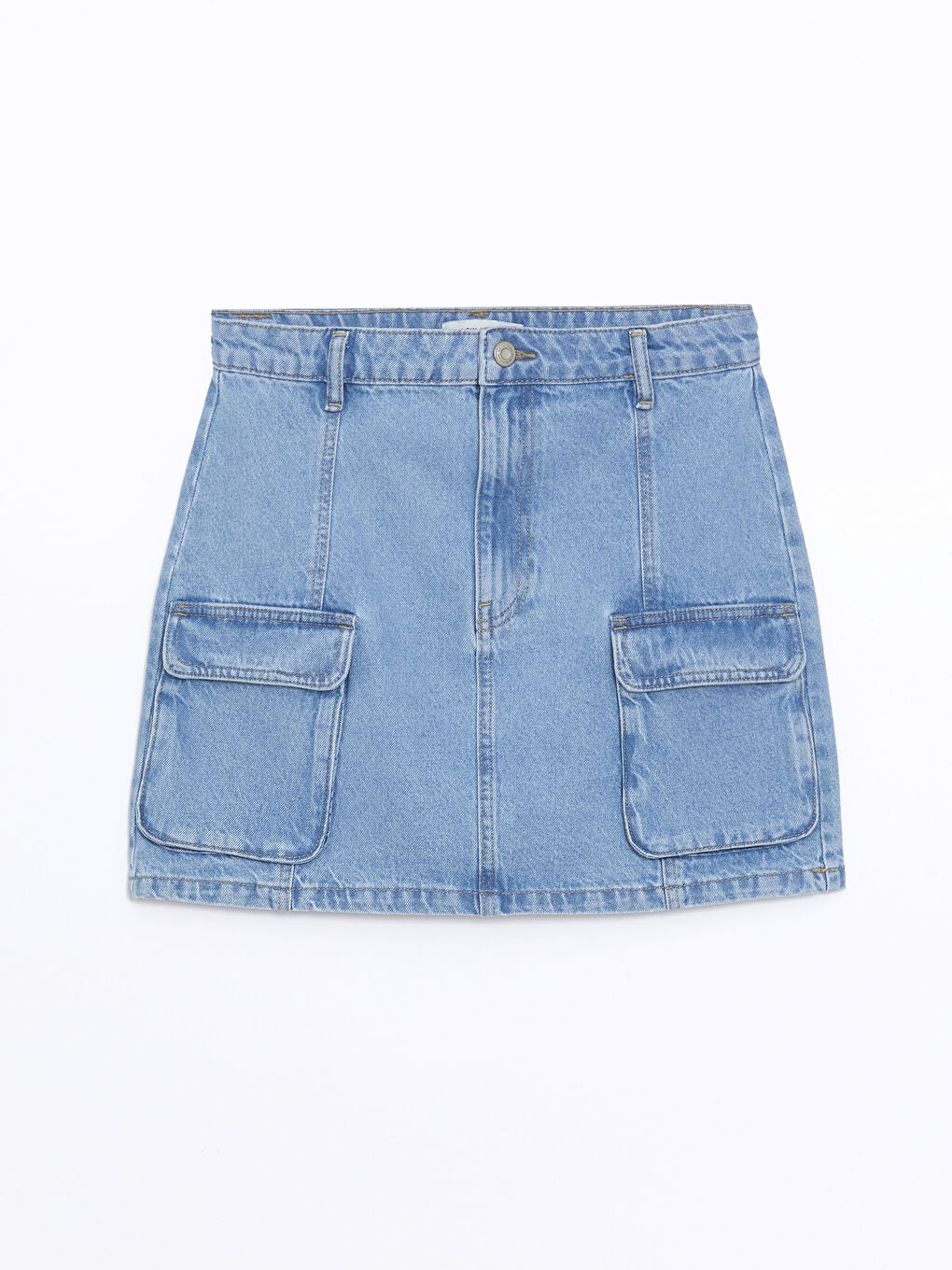 Standard Fit Women's Cargo Denim Skirt -S4HF44Z8-311