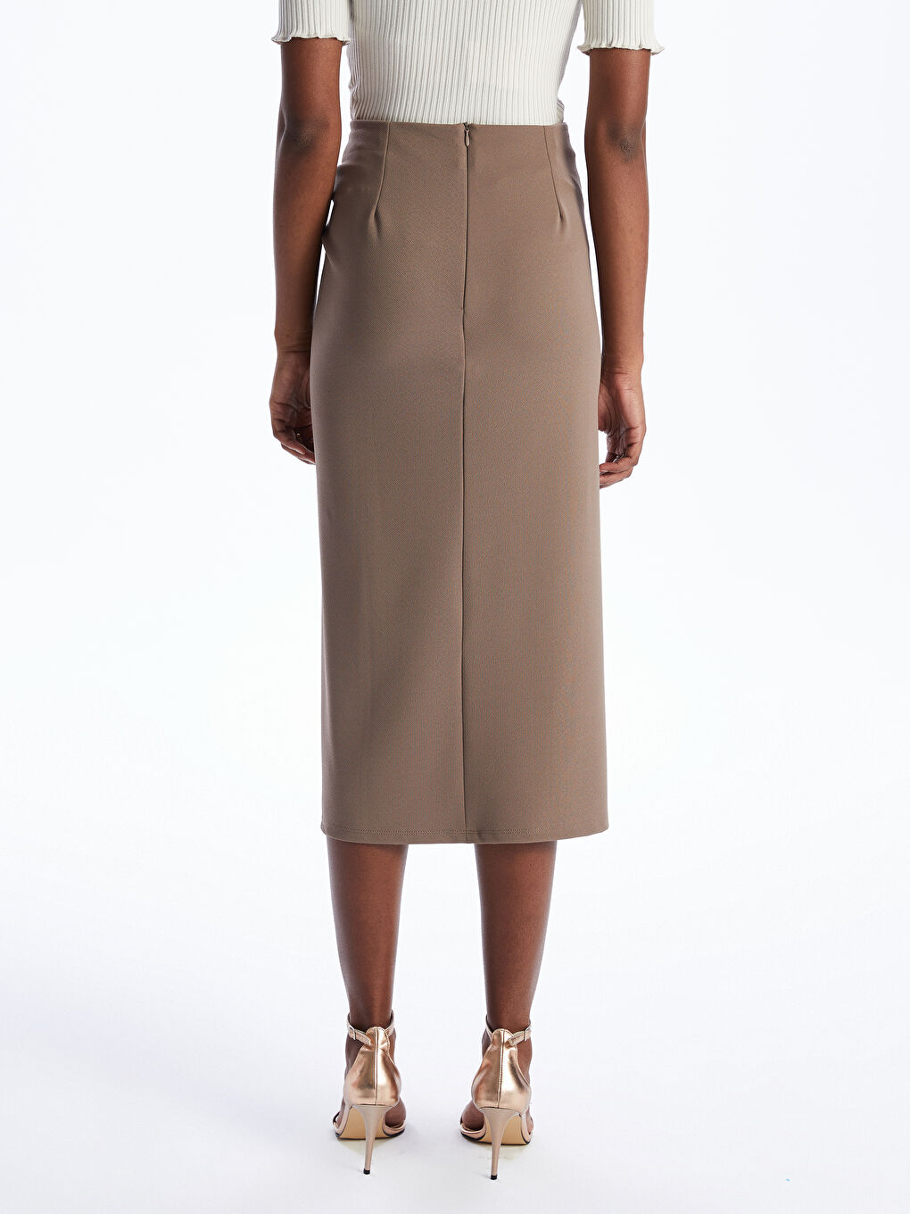 Slim Fit Regular A-Cut Crepe Women's Skirt -S4HF76Z8-FN0