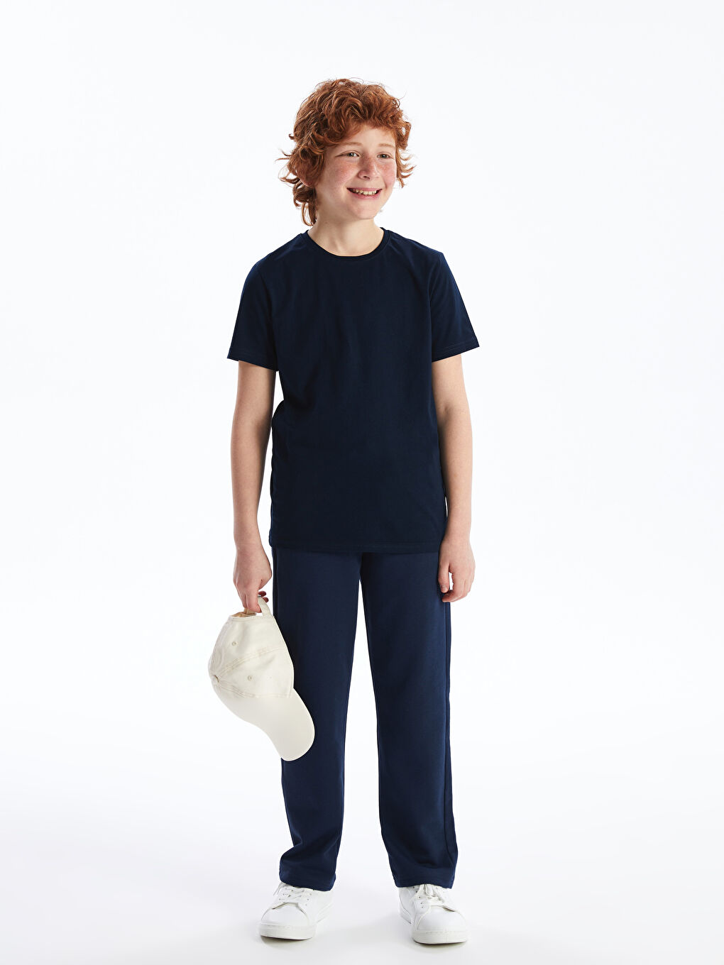 Lacivert Beli Lastikli Basic Erkek Çocuk Eşofman Altı-1
