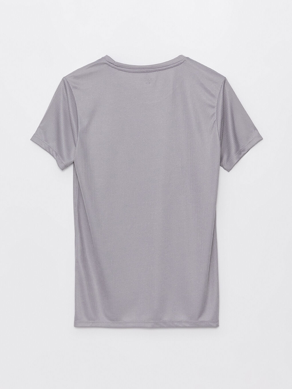 Gri Bisiklet Yaka Kısa Kollu Erkek Spor Tişört-5