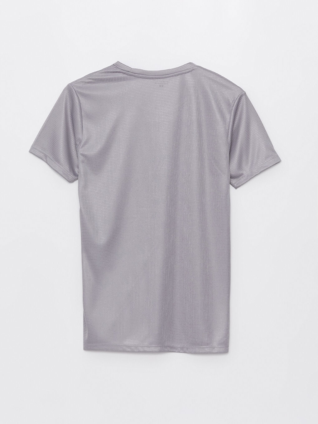 Gri Bisiklet Yaka Kısa Kollu Erkek Spor Tişört-6