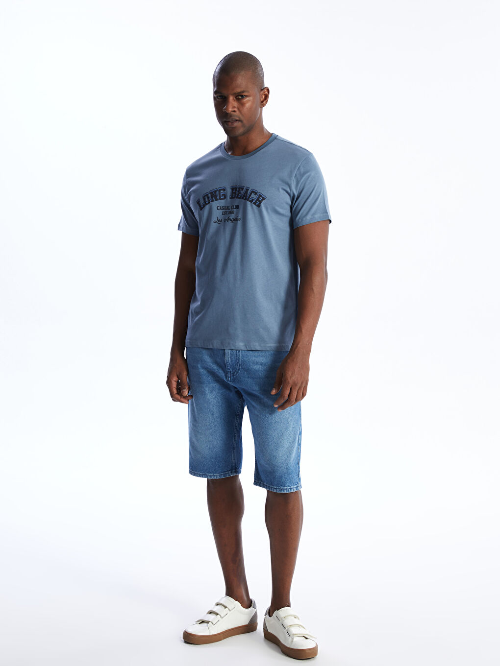 İndigo Bisiklet Yaka Kısa Kollu Baskılı Penye Erkek Tişört-2