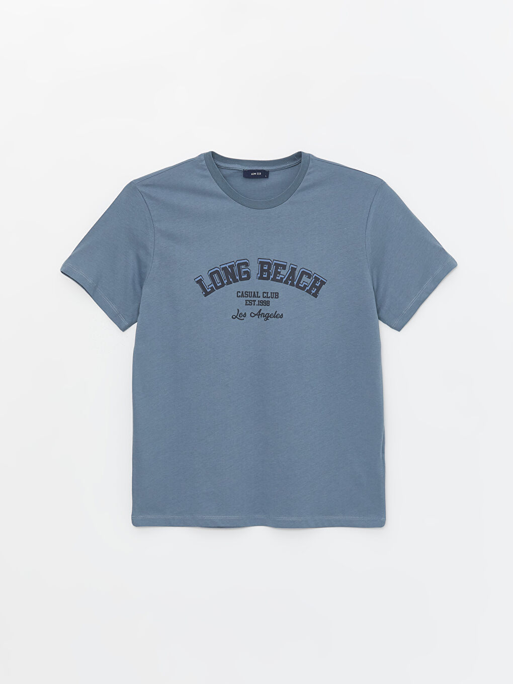 İndigo Bisiklet Yaka Kısa Kollu Baskılı Penye Erkek Tişört-5